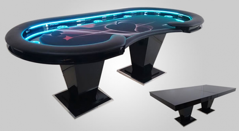 Mesa de Poker e Jantar - 8 Lugares - Modelo 2 em 1 - Pro5